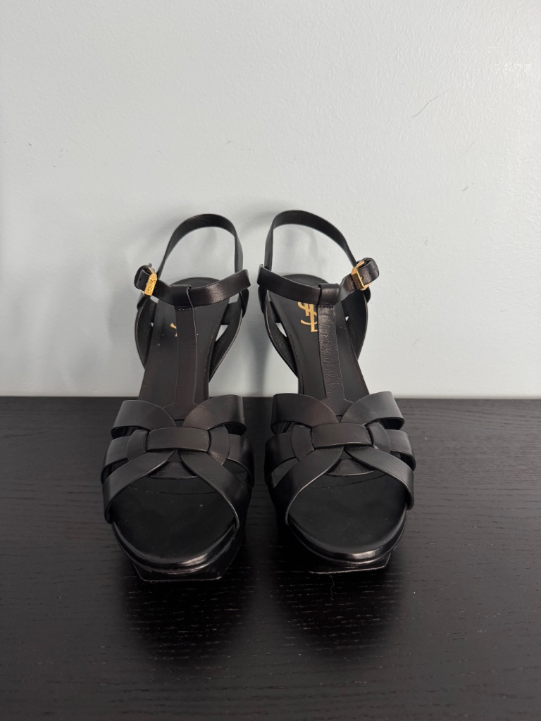 Saint Laurent Tribute Patent Leather Platform Sandal